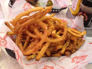 fries and onion rings
